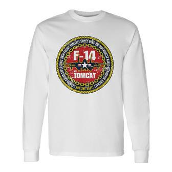 F 14 Tomcat Fighter Jet Naval Military Aircraft Distressed Long Sleeve T-Shirt T-Shirt | Mazezy