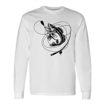 Fishing Bass Sticker Unisex Long Sleeve | Favorety CA