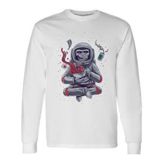 Funny Astronaut Monkey Ramen V2 Unisex Long Sleeve | Favorety CA