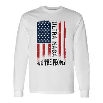 Funny Ultra Maga Vintage American Flag Ultramaga Retro Unisex Long Sleeve | Favorety AU