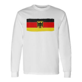 Germany German Flag Eagle Crest German Pride Cool Humor Long Sleeve T-Shirt T-Shirt | Mazezy