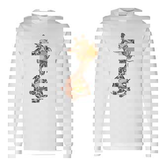 Giraffe Eating Ramen Kawaii Giraffe Japanese Noodle Long Sleeve T-Shirt - Thegiftio