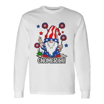 Gnomes 4Th Of July Gnomerica Girls American Flag Long Sleeve T-Shirt T-Shirt | Mazezy