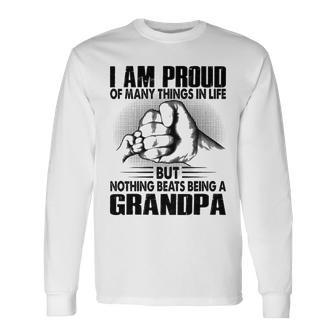 Grandpa Nothing Beats Being A Grandpa Long Sleeve T-Shirt - Seseable