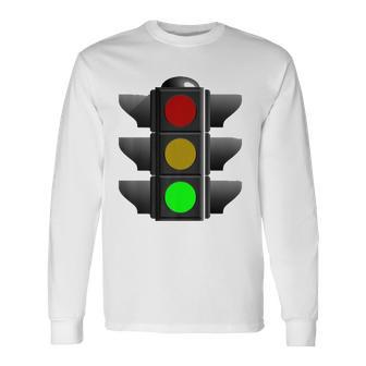 Green Traffic Light Signal Stop Caution Go Long Sleeve T-Shirt T-Shirt | Mazezy UK