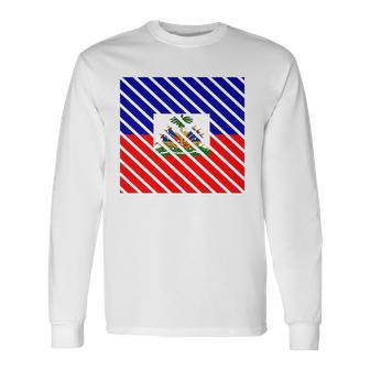 Haitian Flag Pride Haiti Vacation Long Sleeve T-Shirt T-Shirt | Mazezy
