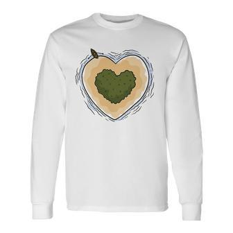 Heart Island Travel Boating Lover Long Sleeve T-Shirt T-Shirt | Mazezy