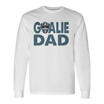 Ice Hockey Helmet Goalie Dad Hockey Player Long Sleeve T-Shirt T-Shirt | Mazezy