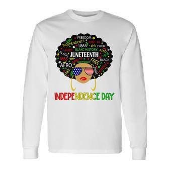 Is My Independence Day Black Women 4Th Of July Juneteenth T-Shirt Long Sleeve T-Shirt - Seseable