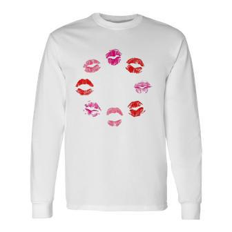 Kiss Lipstick Print Lip Makeup Cute And Trendy Long Sleeve T-Shirt T-Shirt | Mazezy DE