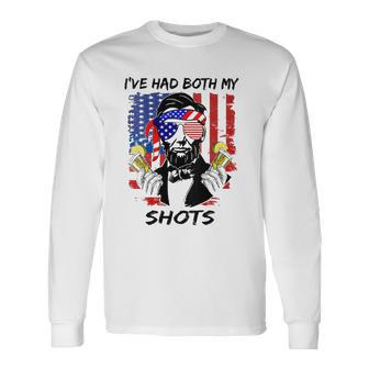 Lincoln 4Th Of July Ive Had Both My Shots V-Neck Long Sleeve T-Shirt | Mazezy