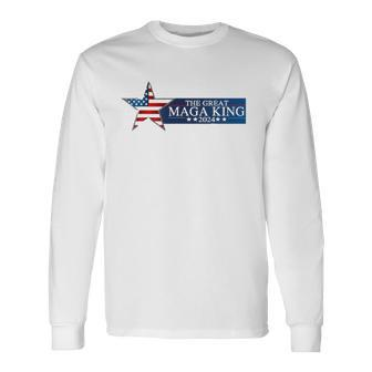 Mega King Usa Flag Proud Ultra Maga Trump 2024 Trump Support Long Sleeve T-Shirt T-Shirt | Mazezy