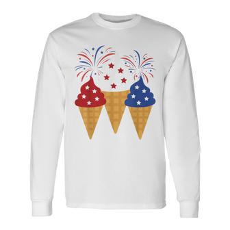 Memorial Day 4Th Of July Holiday Patriotic Ice Cream Unisex Long Sleeve | Favorety CA