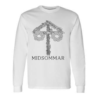 Midsummer Maypole Midsommar Festival Sweden Summer Solstice Long Sleeve T-Shirt T-Shirt | Mazezy