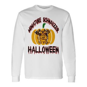 Miniature Schnauzer Halloween On All Hallows Night Unisex Long Sleeve | Favorety CA