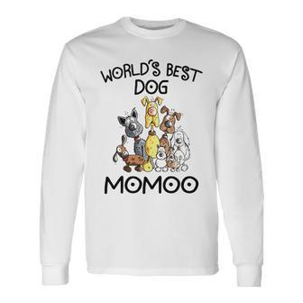 Momoo Grandma Worlds Best Dog Momoo Long Sleeve T-Shirt - Seseable