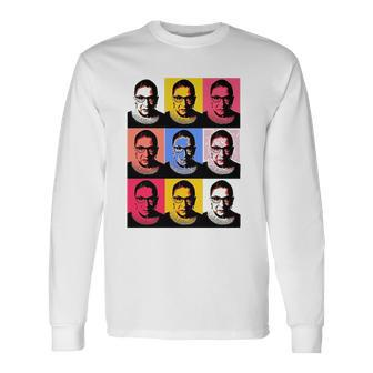 Notorious Rbg Ruth Bader Ginsburg Pop Art Long Sleeve T-Shirt T-Shirt | Mazezy