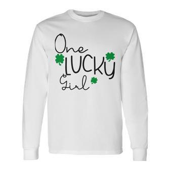 One Lucky Girl Funny St Patrick Day Unisex Long Sleeve | Favorety DE