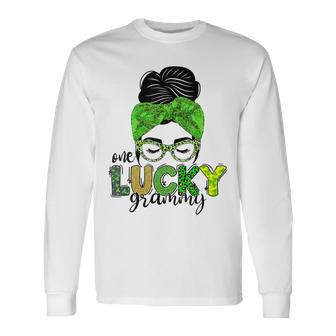 One Lucky Grammy Life Messy Bun St Patricks Day Irish Unisex Long Sleeve | Favorety UK