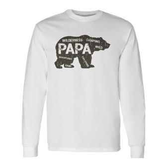 Papa Camping Bear Top Camper Grandpa For Long Sleeve T-Shirt T-Shirt | Mazezy
