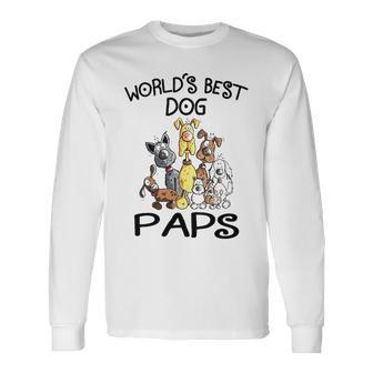 Paps Grandpa Worlds Best Dog Paps Long Sleeve T-Shirt - Seseable