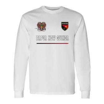 Papua New Guinea Sports Soccer Jersey Tee Flag Football Long Sleeve T-Shirt - Thegiftio UK