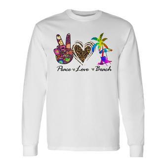 Peace Love Beach Summer Vacation Beach 185 Shirt Unisex Long Sleeve | Favorety AU