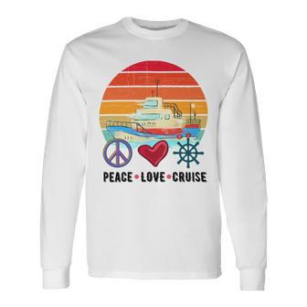 Peace Love Cruising Family Cruise Vacation Matching Gift Unisex Long Sleeve | Favorety UK