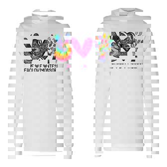 Peace Love Montessori Daycare Teacher Appreciation Long Sleeve T-Shirt - Thegiftio