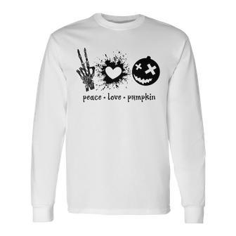 Peace Love Pumpkin Halloween Unisex Long Sleeve | Favorety UK