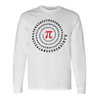 Pi Π Spiral Science Mathematics Math Irrational Number Sequence Unisex Long Sleeve | Favorety