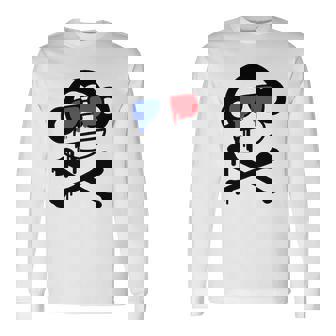 Pirate Monkey Dripping Monkey And Crossbones Long Sleeve T-Shirt - Thegiftio
