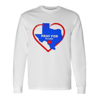 Pray For Uvalde Texas Map Heart Protect Our Children Rip For Uvalde Long Sleeve T-Shirt T-Shirt | Mazezy