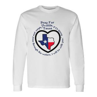 Prayers For Texas Robb Elementary Uvalde Texan Flag Map Long Sleeve T-Shirt T-Shirt | Mazezy