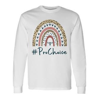 Pro Choice Leopard Rainbow Feminist Rights My Choice Long Sleeve T-Shirt - Seseable