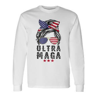 Pro Trump Ultra Mega Messy Bun V2 Long Sleeve T-Shirt | Mazezy DE