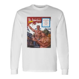 Pulp Librarian A Mans Magazine Mr America Hang On To Your Teeth Long Sleeve T-Shirt T-Shirt | Mazezy