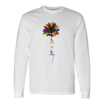 Rainbow Sunflower Love Is Love Lgbt Gay Lesbian Pride Long Sleeve T-Shirt T-Shirt | Mazezy