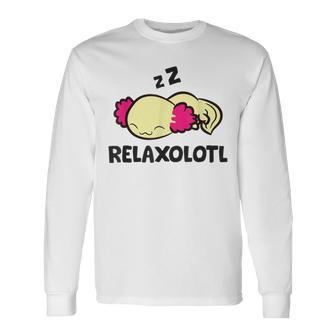 Relaxolotl Axolotl Sleeping Long Sleeve T-Shirt - Monsterry