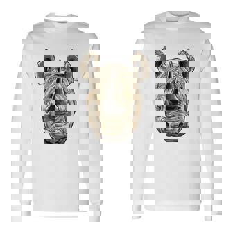 Rhino Head Cute Rhino Lover Long Sleeve T-Shirt T-Shirt | Mazezy