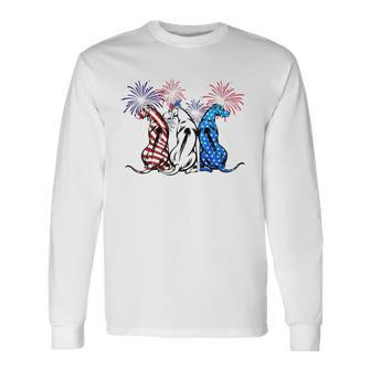 Rhodesian Ridgeback Dog 4Th Of July Patriotic Animal Tees Long Sleeve T-Shirt T-Shirt | Mazezy