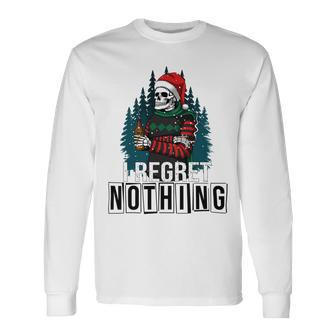 Skeleton Santa I Regret Nothing Christmas Unisex Long Sleeve | Favorety AU