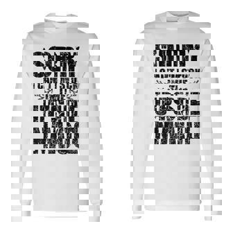 Sorry I Cant Im Stuck In The Upside Down Black Long Sleeve T-Shirt - Seseable