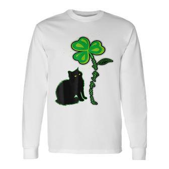 St Patricks Day Black Cat My Lucky Charm Unisex Long Sleeve | Favorety UK