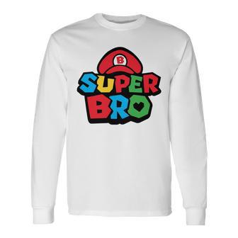 Super Bro Funny Brother Video Gaming Lover Gift Birthday Holiday By Mesa Cute Unisex Long Sleeve | Favorety CA