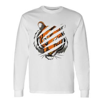 Tiger Stripes Zoo Animal Tiger Long Sleeve T-Shirt T-Shirt | Mazezy