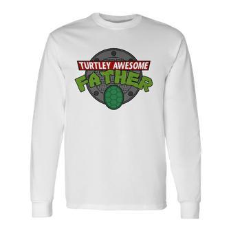 Turtley Awesome Father Awesome Fathers Day Essential Long Sleeve T-Shirt T-Shirt | Mazezy
