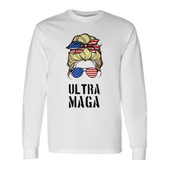 Ultra Mega Messy Bun 2022 Trump Republicans Conservatives Unisex Long Sleeve | Favorety DE