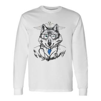 Wolf Doctor Vet Veterinarian Animal Lover Long Sleeve T-Shirt T-Shirt | Mazezy