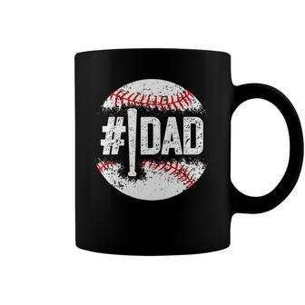 1 Dad Baseball Number One Daddy Son Baseball Fathers Day Coffee Mug | Mazezy